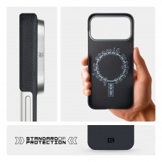Чехол накладка ArmorStandart BlackIcon Aramid Plain MagCase для Apple iPhone 17 Pro Max Black (ARM90161)