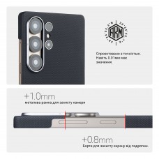 Чехол накладка ArmorStandart BlackIcon Aramid Plain MagCase для Samsung S25 Ultra Black (ARM90163)
