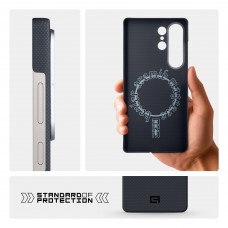 Чехол накладка ArmorStandart BlackIcon Aramid Plain MagCase для Samsung S25 Ultra Black (ARM90163)