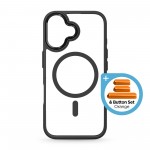 Чехол накладка ArmorStandart TPU Unit MagCase для Apple iPhone 17 Black + Orange Button Set (ARM90579)