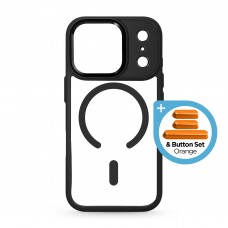 Чехол накладка ArmorStandart TPU Unit-C MagCase для Apple iPhone 17 Pro Black + Orange Button Set (ARM90585)