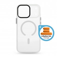 Чехол накладка ArmorStandart TPU Unit-C MagCase для Apple iPhone 17 Pro Matte Clear + Orange Button Set (ARM90586)