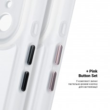 Чехол накладка ArmorStandart TPU Unit-C MagCase для Apple iPhone 17 Pro Matte Clear + Pink Button Set (ARM90587)