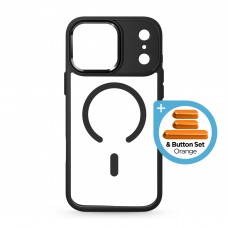 Чехол накладка ArmorStandart TPU Unit-C MagCase для Apple iPhone 17 Pro Max Black + Orange Button Set (ARM90589)