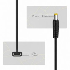 Кабель питания ArmorStandart USB-C - DC 5.5x2.5 18.5-20V Flat 1m Black (ARM91553) Кабель питания ArmorStandart USB-C - DC 5.5x2.5 18.5-20V Flat 1m Black (ARM91553)