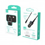 Автомобильное зарядное устройство SkyDolphin SZ02L Aluminium 2USB 2.4A Black (AZP-000071) + кабель Lightning