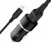 АЗУ SkyDolphin SZ02L Aluminium 2USB 2.4A Black (AZP-000071) + кабель Lightning