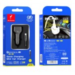 Автомобильное зарядное устройство SkyDolphin SZ19T PD 20W 1USB 1Type-C 3.4A QC3.0 Black (AZP-000104) + кабель Type-C