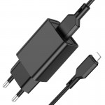 Сетевое зарядное устройство Borofone BA68A 1USB 2.1А Black (BA68ALB) + кабель USB-Lightning Сетевое зарядное устройство Borofone BA68A 1USB 2.1А Black (BA68ALB) + кабель USB-Lightning