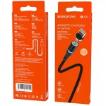 Кабель Borofone BU16 USB-Lightning 1.2m магнитный Black (BU16LB)