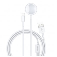 БЗУ Usams US-CC076 2in1 USB Cable for iPhone & Apple Watch White (CC076WH01)