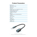 Кабель Vention USB 3.1 Type-C-USB 5Gbps 2A 0.15m PVC Black (CCVBB)