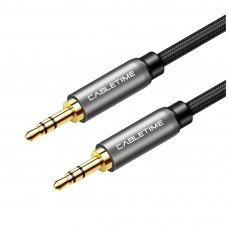 Кабель Audio AUX Cabletime 3.5мм-3.5мм 1m Black 3-pin (CF10H)