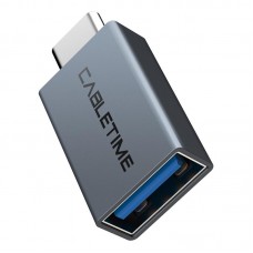 Адаптер Cabletime Type-C-USB 3.0 OTG Grey (CP76G)