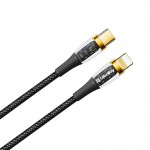 Кабель ColorWay Type-C-Lightning transparent head PD Fast Charging 27W 3А 1.2m Black (CW-CBPDCL057-BK)