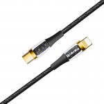 Кабель ColorWay Type-C-Lightning transparent head PD Fast Charging 27W 3А 1.2m Black (CW-CBPDCL057-BK)