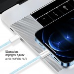 Кабель ColorWay Lightning-Type-C (M/M) 3.0 А 1m Blue (CW-CBPDCL061-BL)