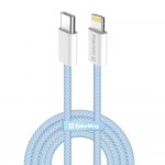 Кабель ColorWay Lightning-Type-C (M/M) 3.0 А 1m Blue (CW-CBPDCL061-BL)