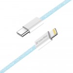 Кабель ColorWay Lightning-Type-C (M/M) 3.0 А 1m Blue (CW-CBPDCL061-BL)