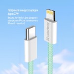 Кабель ColorWay Lightning-Type-C (M/M) 3.0 А 1m Green (CW-CBPDCL061-G)