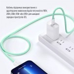 Кабель ColorWay Lightning-Type-C (M/M) 3.0 А 1m Green (CW-CBPDCL061-G)