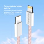 Кабель ColorWay Lightning-Type-C (M/M) 3.0 А 1m Pink (CW-CBPDCL061-P)