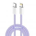 Кабель ColorWay Lightning-Type-C (M/M) 3.0 А 1m Purple (CW-CBPDCL061-PU)