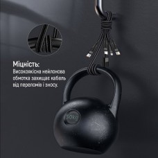 Кабель ColorWay Lightning-MicroUSB-Type-C (M/M) 3А 1.2m Black (CW-CBPDU3060-BK)