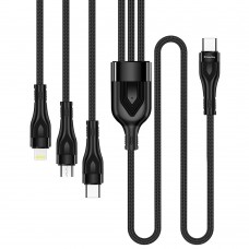 Кабель ColorWay Lightning-MicroUSB-Type-C (M/M) 3А 1.2m Black (CW-CBPDU3060-BK)