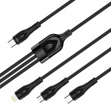 Кабель ColorWay Lightning-MicroUSB-Type-C (M/M) 3А 1.2m Black (CW-CBPDU3060-BK)