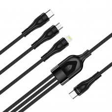 Кабель ColorWay Lightning-MicroUSB-Type-C (M/M) 3А 1.2m Black (CW-CBPDU3060-BK)