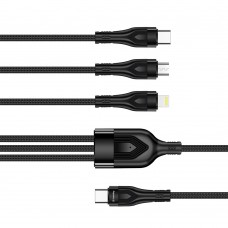 Кабель ColorWay Lightning-MicroUSB-Type-C (M/M) 3А 1.2m Black (CW-CBPDU3060-BK)