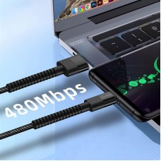 Кабель ColorWay USB-Type-C (M/M) 2.4 А 1m Black (CW-CBUC063-BK)