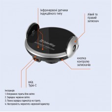 Безпроводное зарядное устройство ColorWay AutoSense Car 15W Black (CW-CHAW039Q-BK)