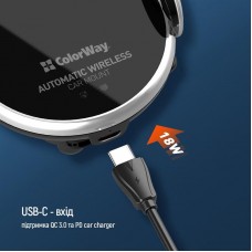 Безпроводное зарядное устройство ColorWay AutoSense Car 15W Black (CW-CHAW039Q-BK)