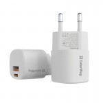 Сетевое зарядное устройство ColorWay GaN PD 33W Port USB PPS 1Type-C 1USB QC3.0 3A White (CW-CHS043PD-WT)