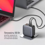 Сетевое зарядное устройство ColorWay GaN PD 100W 1USB 3Type-C 3A Black (CW-CHS047PD-BK)