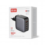Сетевое зарядное устройство ColorWay GaN PD 100W 1USB 3Type-C 3A Black (CW-CHS047PD-BK)