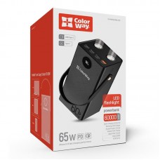 УМБ ColorWay Powerful 60000mAh 65W 1USB 2Type-C 5A Black (CW-PB600LPA5BK-PDD)