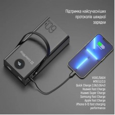 УМБ ColorWay Powerful 60000mAh 65W 1USB 2Type-C 5A Black (CW-PB600LPA5BK-PDD)