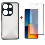 Чехол накладка Dengos TPU для Poco M6 Pro Black (DG-KM-111) + Стекло Чехол накладка Dengos TPU для Poco M6 Pro Black (DG-KM-111) + Стекло