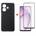 Чехол накладка Dengos TPU для Oppo A3 Black (DG-KM-112) + Стекло Чехол накладка Dengos TPU для Oppo A3 Black (DG-KM-112) + Стекло