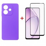 Чехол накладка Dengos TPU для Oppo A3 Purple (DG-KM-113) + Стекло