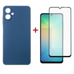Чехол накладка Dengos TPU для Samsung A06 SM-A065 Blue (DG-KM-114) + Стекло