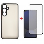 Чехол накладка Dengos Matt TPU для Samsung S24 FE SM-S721 Black (DG-KM-117) + Стекло