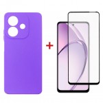 Чехол накладка Dengos Carbon TPU для Oppo A3X Purple (DG-KM-124) + Стекло