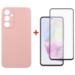 Чехол накладка Dengos TPU для Samsung A35 SM-A356 Pink (DG-KM-91) + Стекло