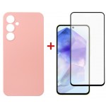 Чехол накладка Dengos TPU для Samsung A55 SM-A556 Pink (DG-KM-92) + Стекло