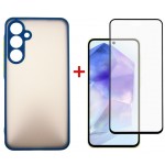 Чехол накладка Dengos TPU для Samsung A55 SM-A556 Blue (DG-KM-93) + Стекло