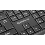 Комплект клавиатура + мышь Wireless REAL-EL Kit 551W Black